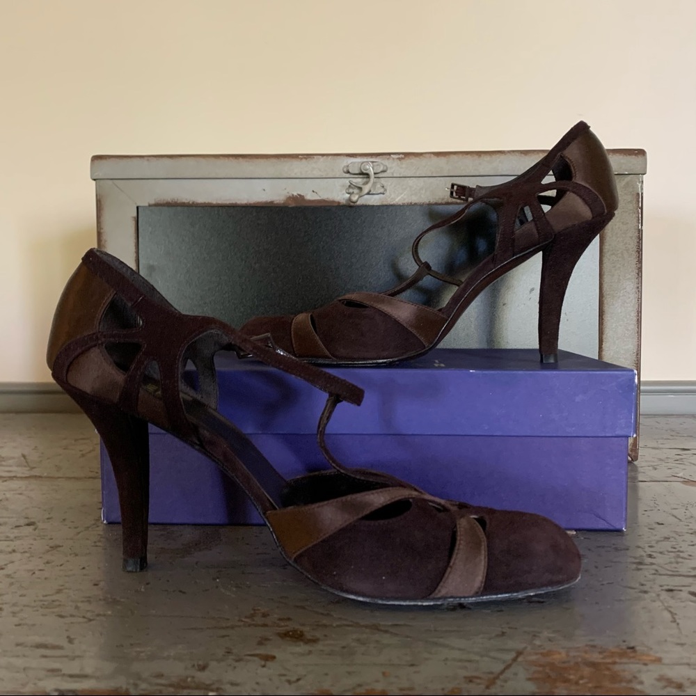 Brown Suede Stuart Weitzman Heels